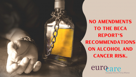 No amendments to the BECA report’s recommendations on alcohol and cancer risk